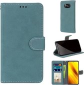 Voor Xiaomi Poco X3 NFC Retro Frosted Horizontale Flip PU lederen tas met houder & kaartsleuven & portemonnee & fotolijst (blauw)