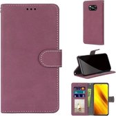 Voor Xiaomi Poco X3 NFC Retro Frosted Horizontale Flip PU lederen tas met houder & kaartsleuven & portemonnee & fotolijst (Rose Red)