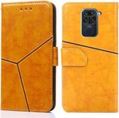 Voor Xiaomi Redmi Note 9 Geometrische stiksels Horizontale flip TPU + PU lederen tas met houder & kaartsleuven en portemonnee (goud)