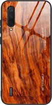 Voor Geschikt voor Xiaomi Mi CC9 houtnerfglas beschermhoes (M06)