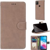 Voor Alcatel 3X (2020) Retro Frosted Horizontale Flip PU Leren Case met Houder & Kaartsleuven & Portemonnee & Fotolijst (Beige)