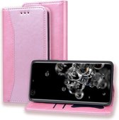 Voor Samsung Galaxy S21 + 5G Business Stitching Horizontale Flip lederen tas met dubbel vouwen & beugel & kaartsleuven & fotolijst & portemonnee (Rose Gold)