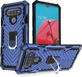 Voor LG K51 Cool Armor PC + TPU schokbestendig hoesje met 360 graden rotatie ringhouder (blauw)