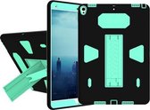 Voor iPad Pro 10,5 inch pc + siliconen schokbestendige beschermhoes met houder (groen + zwart)