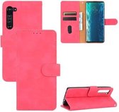 Voor Motorola Moto Edge Effen Kleur Huidgevoel Magnetische Gesp Horizontale Flip Kalfsstructuur PU Lederen Case met Houder & Kaartsleuven & Portemonnee (Rose Rood)