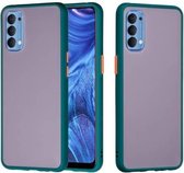 Voor OPPO Reno4 4G Skin Hand Feeling Series Schokbestendig Frosted PC + TPU beschermhoes (donkergroen)