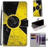 Voor ZTE Blade A6 / A6 Lite Gekleurde tekening Cross Texture Horizontale Flip PU lederen tas met houder & kaartsleuven & portemonnee & lanyard (geel zwart logo)