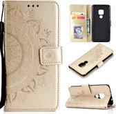 Voor Huawei Mate 20 Totem Bloem Reliëf Horizontale Flip TPU + PU Leather Case met Houder & Kaartsleuven & Portemonnee (Goud)