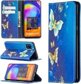 Voor Samsung Galaxy A31 Gekleurde Tekening Patroon Onzichtbare Magnetische Horizontale Flip PU Lederen Case met Houder & Kaartsleuven & Portemonnee (Kingdee)