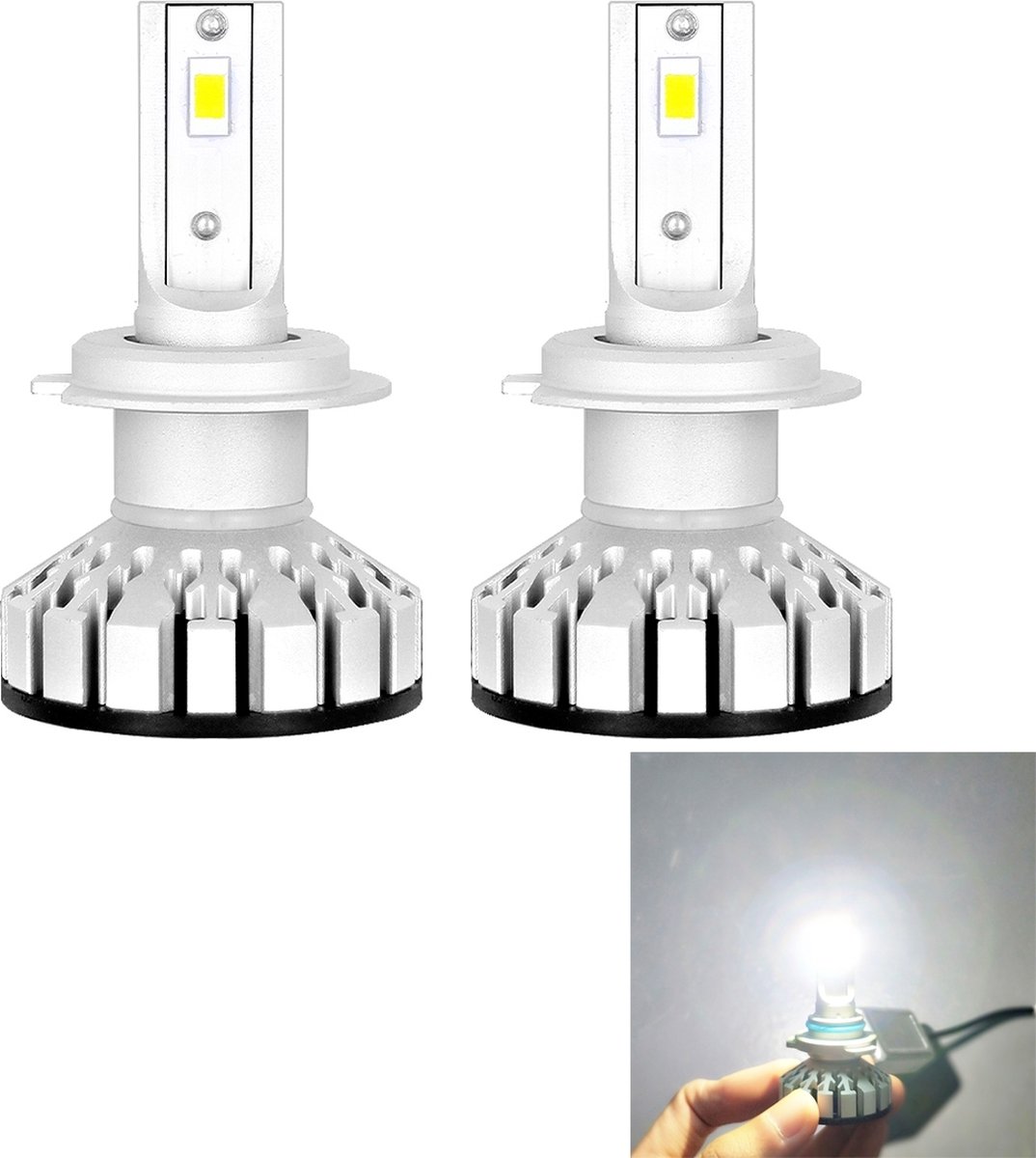 Jeu d'ampoules LED pour voiture avec douille H7, COB LED