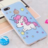 Voor Huawei P9 Lite Mini / Enjoy 7 Noctilucent Blue Horse Pattern TPU Soft Case Beschermhoes