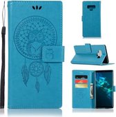 Windgong Uil Embossing Patroon Horizontale Flip lederen tas met houder & kaartsleuven & portemonnee voor Galaxy Note9 (blauw)