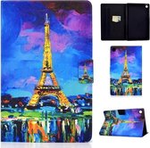 Voor Lenovo Tab FHD M10 Plus X606F Elektrisch geperst TPU Gekleurde tekening Horizontale flip lederen tas met houder & kaartsleuven & antislipstrip & slaap- / wekfunctie (Eiffeltoren)