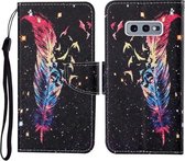 Voor Samsung Galaxy S10e Gekleurde Tekening Patroon Horizontale Flip Leren Case met Houder & Kaartsleuven & Portemonnee & Lanyard (Veer)