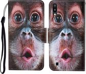 Voor Samsung Galaxy A01 Gekleurde Tekening Patroon Horizontale Flip Leren Case met Houder & Kaartsleuven & Portemonnee & Lanyard (Orang-oetan)