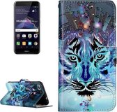 Voor Huawei P8 Lite (2017) Gloss Oil Reliëf Wolf Patroon Horizontale Flip Leather Case met Houder & Kaartsleuven & Portemonnee & Fotolijst