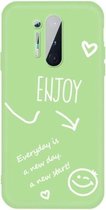 Voor OnePlus 8 Pro Enjoy Smiley Heart Pattern schokbestendig TPU-hoesje (groen)