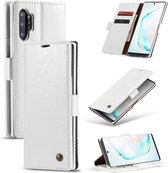 Voor Galaxy Note 10+ CaseMe-003 PU + PC Business Style Crazy Horse Texture Horizontale Flip lederen tas met houder & kaartsleuven & portemonnee (wit)