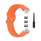 Voor Huawei Watch Fit 18mm Sport Style Silicone Effen Kleur Vervangende Band Horlogeband (Oranje)