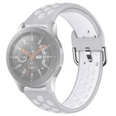 Voor Galaxy Watch 46 / S3 / Huawei Watch GT 1/2 22mm Smart Watch siliconen dubbele kleur polsband horlogeband, maat: S (grijs wit)