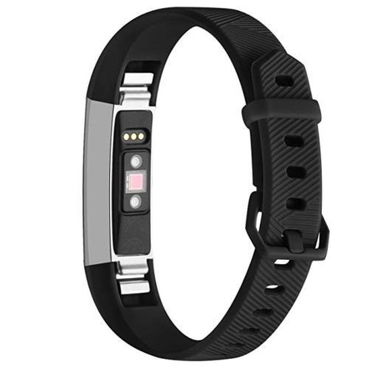 Siliconen polsband in effen kleur voor FITBIT Alta / HR (zwart)