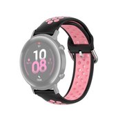 20 mm universele sport twee kleuren siliconen vervangende band horlogeband (zwart roze)