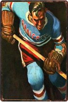 Retro Muur Decoratie uit Metaal Hockey 20x30cm DU-7006