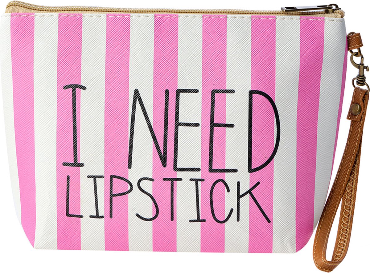 Melady Toilettas Dames 22*6*15 cm Roze Polyester Rechthoek Make Up Tasje Make-Up Etui