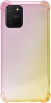 - ADEL Siliconen Back Cover Softcase Hoesje Geschikt voor Samsung Galaxy S10 Lite - Kleurovergang Roze Geel