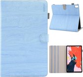 ENKAY houtstructuur + plastic bodemkoffer Horizontale lederen flip-hoes voor iPad Pro 11 inch (2018), met houder en slaap- / wekfunctie (babyblauw)