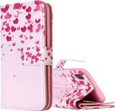 Voor iPhone X / XS Love Flower Pattern Horizontale Flip lederen hoes met houder & kaartsleuven & portemonnee & fotolijst