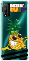 Voor Huawei Honor Play 4T Pro schokbestendig geverfd transparant TPU beschermhoes (ananas)