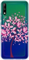 Voor Huawei P40 Lite E schokbestendig geverfd transparant TPU beschermhoes (vlinderboom)