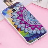 Voor Galaxy J3 (2016) / J310 Noctilucent IMD Half Flower Pattern Soft TPU Back Case Protector Cover