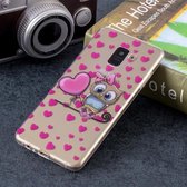 Love Owl Pattern Soft TPU Case voor Galaxy A8 + (2018)