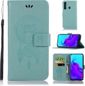 Windgong Uil Embossing Patroon Horizontale Flip Leren Case met Houder & Kaartsleuven & Portemonnee Voor Huawei nova 4 (Groen)