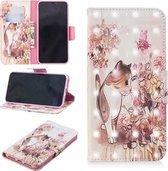 3D Gekleurde Tekening Patroon Horizontale Flip Leren Case voor Nokia 7.1, met Houder & Kaartsleuven & Portemonnee (Kat)