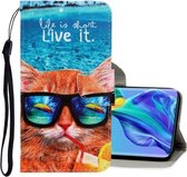 Voor Huawei Mate 30 3D Gekleurde Tekening Horizontale Flip PU Lederen Case met Houder & Kaartsleuven & Portemonnee (Onderwater Kat)