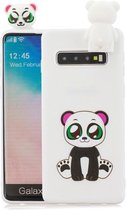 Voor Galaxy S10 Cartoon schokbestendige TPU beschermhoes met houder (Panda)