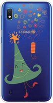 Voor Galaxy A10 Trendy schattig kerstpatroon doorzichtig TPU beschermhoes (vrolijke kerstboom)
