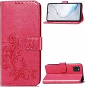 Voor Galaxy Note10 Lite / A81 / M60s Lucky Clover Pressed Flowers Pattern Leather Case met houder & kaartsleuven & portemonnee & draagriem (Rose)