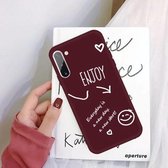 Voor Galaxy Note10 Enjoy Love Pattern Frosted TPU beschermhoes (wijnrood)