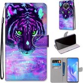 Voor Huawei Enjoy 20 Plus Gekleurde Tekening Cross Textuur Horizontale Flip PU Lederen Case met Houder & Kaartsleuven & Portemonnee & Lanyard (Tijger Drinkwater)