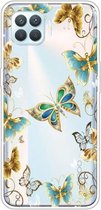 Voor OPPO F17 / A73 (2020) / Reno4 F Gekleurde tekening Clear TPU Cover Beschermende hoesjes (Dorking Butterfly)
