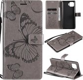 Voor OPPO F17 Pro / Reno4 Lite 3D vlinders reliëfpatroon horizontale flip lederen tas met houder & kaartsleuf & portemonnee (grijs)