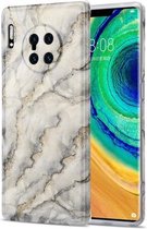 Voor Huawei Mate 30 Pro TPU Gilt Marble Pattern beschermhoes (grijs)