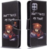 Voor Huawei P40 Lite Gekleurde tekening Patroon Horizontale lederen flip case met houder & kaartsleuven & portemonnee (beer)