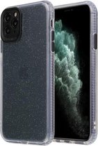 Voor iPhone 11 Pro Fine Hole-serie Anti-fall transparant TPU + acryl glitter telefoon beschermhoes (zwart)