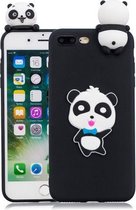Voor iPhone 8 Plus & 7 Plus 3D Cartoon patroon schokbestendig TPU beschermhoes (Blue Bow Panda)