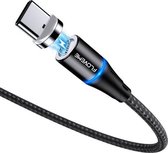 FLOVEME 1 m USB-C / Type-C naar USB ronde kop magnetische 3A snelle oplaad- en datakabel (zwart)
